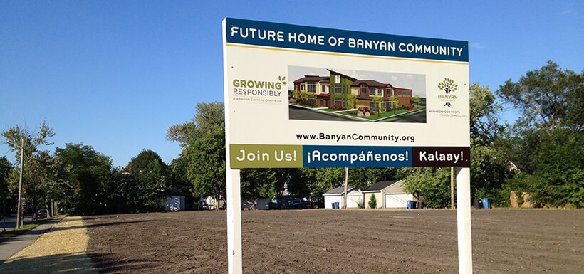 Banyan Community New Building Sign